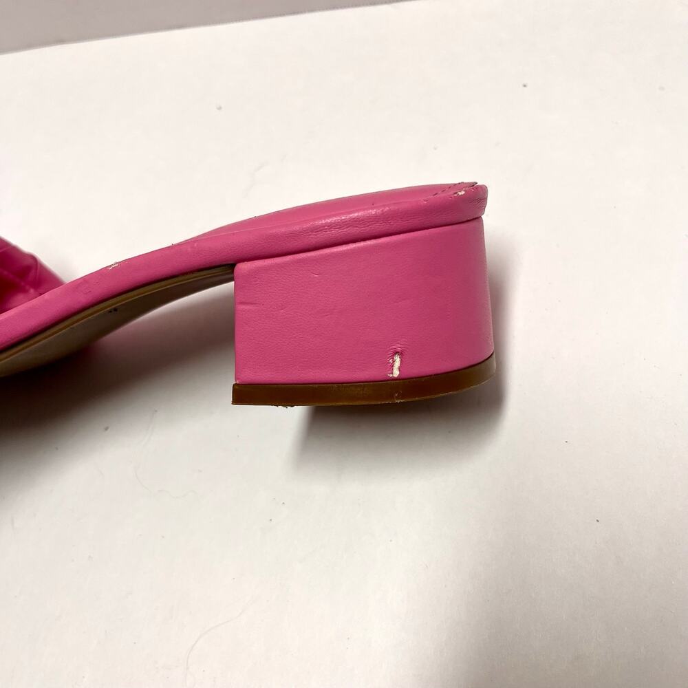 Marc Fisher Pink Woven Slide Sandals Square Toe Block Heel Barbiecore 7.5 Y2K - Picture 7 of 10